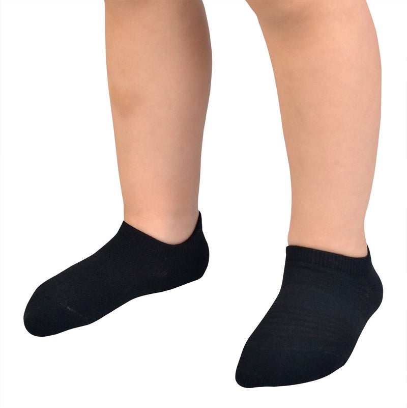 JORMATT 6 Pairs Toddler Little Girls Boys No Show Socks Thin Cotton Soft Anti Slip Low Cut Socks Breathable With Grips, Black and White S - Image 3